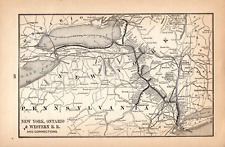 1892  New York, Ontario, and Western Railroad Vintage   Map   1349 picture