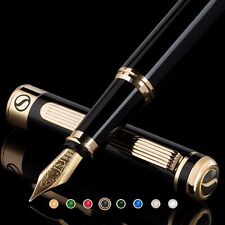 Black Lacquer Fountain Pen - Stunning luxury fountain pen with 24K gold finish picture