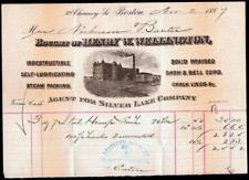 1887 Silver Lake Company - Boston - Henry W Wellington  - Rare Letter Head Bill picture