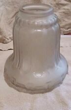 SET OF 3 Vintage Frosted  and Clear Glass Shade Embossed Flowers And Square picture