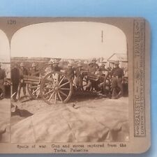 WW1 Stereoview Card RP 3D C1916 Jerusalem Palestine Turkish Cannons Captured picture
