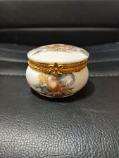 Vintage Liette International Hand Decorated Porcelain Hinged Lidded Trinket Jar picture