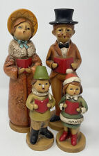 vintage japan christmas carolers chalkware hand painted 4pc set picture