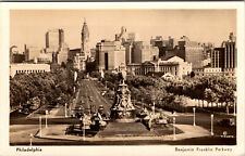 Postcard Philadelphia Pa. Benjamin Franklin Parkway Black & White 1940's picture