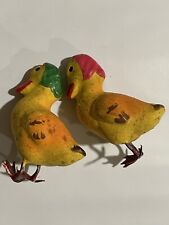 Composite Metal Leg Yellow Ducks Hand Painted Germany  Miniature Pair picture