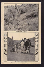 c1908 multi-view real photo Ezra Meeker found trail marker western postcard picture