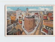 Postcard Metropolitan Detroit Showing Michigan Ave. & Woodward Ave. Michigan USA picture