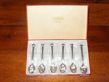 SIX DANISH STERLING SILVER HAND ENAMELLED SPOONS - MEKA DENMARK NEW SEALED picture
