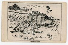 Vintage Postcard Comic Sight Seeing By Auto Car Accident Divided Back Unposted picture