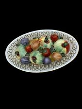 European Collections Fine Porcelain 10”x6” Oval Fruit Bowl Ornate Centerpiece picture