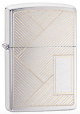 Zippo Windproof Lighter With Engraved Diagonal Stripes Design, 49209, New In Box picture