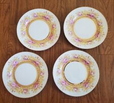 Vintage ALBION CHINA ALB4 Salad Plates Pink Roses Yellow Flowers Gold Trim JAPAN picture
