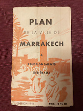 VINTAGE MARRAKECH MOROCCO CITY MAP 1941 - WW2  - VICHY CONTROLLED - FRENCH TEXT picture