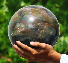 Huge 23cm Natural Green Moss Agate Crystal Healing Energy Stone Sphere Globe picture