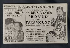 1936 Vintage Ad Blotter: Wife vs. Secretary and Farley & Riley at the Paramount picture