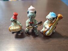 Lot of 3 Miniature Vintage Ceramic Porcelain Animal Figurines Turtle Band picture