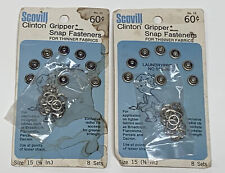 Lot 2 Vintage Scovill Clinton Gripper Decorative Snap Fasteners Size 15 3/8 Inch picture