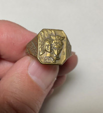 Vintage 1933 Chicago World''s Fair Collectible Adjustable Ring Indian 100 Yr An. picture