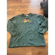Vintage The Disney Store Whinnie The Pooh Green Long Sleeve Shirt Large 22x25 picture