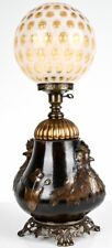 ANTIQUE BRONZE LAMP BANQUET PARLOR LAMP ROOSTERS ONE OF A KIND WOW picture