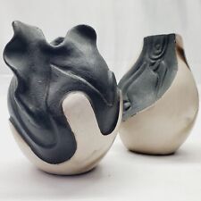 RARE Vintage Roger Crisanto Peru Pottery Vase Chulucanas Black & White picture