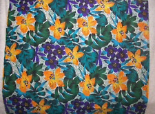 Vintage Cotton Fabric Colorful Tropical Hawaiian Style Floral Leaf 3 yards picture