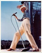 David Bowie vintage 8x10 press photo 1980's era on stage holding mike stand picture