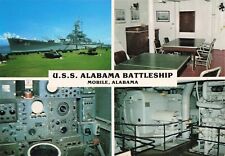 Mobile AL USS Alabama Battleship Vintage Continental Postcard Unposted picture