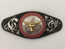 Cowboy Belt Buckle - BIG Rodeo Bull with Horns Belt Buckles USA picture
