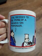 Vintage 1995 Dilbert Hands On Manager LONG DAY Coffee Mug Scott Adams picture
