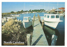 Hatteras Island NC Postcard North Carolina Avon Harbor Boats picture