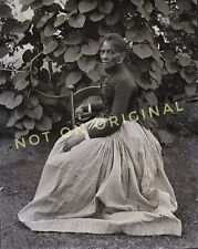 Vintage 1890s Photo Reprint of Victorian Era African American Woman Hoop Dress picture