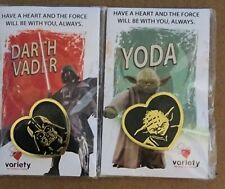 Lot 2 Star Wars Variety For Charity  Childrens Pins Yoda & Darth Vader picture
