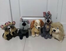RARE LOT OF 6 DISNEY  STUFFED STAMPED PLUSHES. Lady,Tramp,Peg,Jock,Si and Am. picture