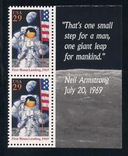 APOLLO 11 - MOON LANDING - 2 U.S. STAMPS + NEIL ARMSTRONG 