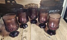 Set of 5 Vintage Tiffin Franciscan Glass Plum/Amethyst Purple 5.5