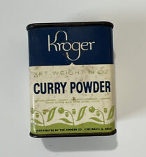 VTG Kroger Curry Powder Spice Tin Cincinnati OH Ohio Farmhouse Decor Collectable picture
