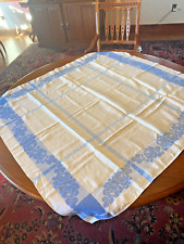 Vintage Blue/White Damask Tablecloth picture