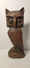 Vintage Mid Century Hand Carved Solid Wood OWL * 12