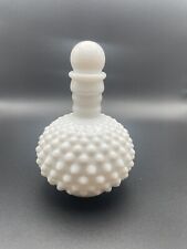 Vintage FENTON Milk Glass Hobnail Perfume Bottle With Stopper picture