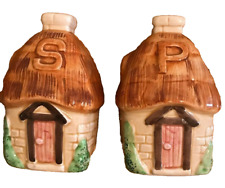 Ceramic Thatched House Salt Pepper Shakers 4