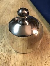 Vintage Dorothy Thorpe Glass Silver Band Butter/ Cheese Dome Cover Only picture