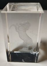 Horse Laser Etched Glass Paperweight 3D Desk Office Home 3x2 in picture