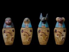 EGYPTIAN 4 CANOPIC JARS Box Organ Was Protected by One of the Four Sons of Horus picture
