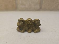 Vintage 1 PC Brass  Monkey Figurines Small See Speak Hear No Evil Monkeys picture