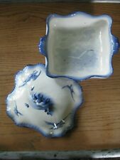 Sarreguemines Marines Faience French Blue & White White Tureen Hallmarks Antique picture