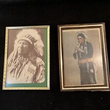 Two Vintage Native American Framed Pictures. 5 x 7” picture