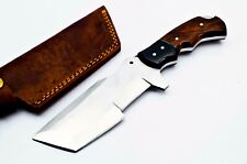 Custom Stainless Steel Tanto Tracker Hunting Knife FF33 Wood & Micarta Handle picture