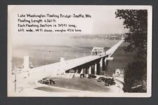 RPPC postcard - Lake Washington Floating Bridge, Seattle - 1950's picture