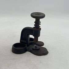 VINTAGE BRASS & IRON RIVET PRESS LEATHER HOLE PUNCHING MACHINE SPRING TOOL See picture